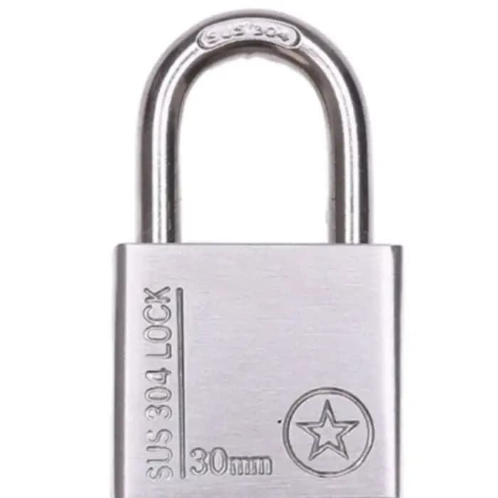 Cadenas en acier inoxydable 304 résistant aux intempéries, 3 clés, cadenas robustes pour portails, a