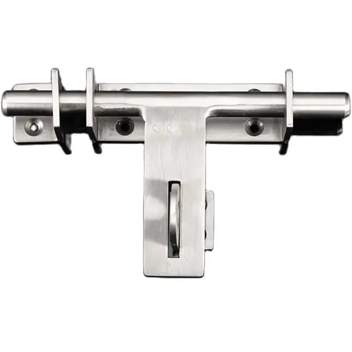 Loquet de Porte à Boulon Coulissant en Acier Inoxydable, Épais de 170mm, avec Trou de Cadenas, Loquets de Porte Intérieure, Finition Brossée