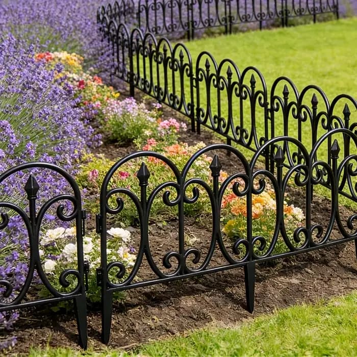 4/8/1 Pièces Panneaux de clôture de jardin extérieur en PP, Bordure décorative rustique pour pelouse, barrière pour parterres de fleurs, patio, cour, allée, installation facile