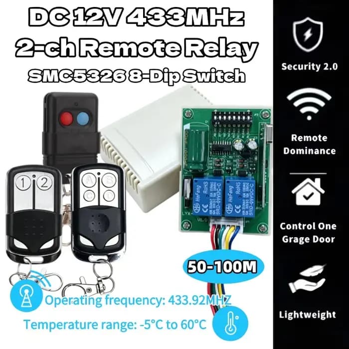 Récepteur de porte de garage SMC5326P-3 SMC5326 avec 8 commutateurs DIP