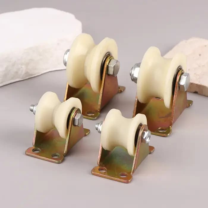 1 pièce Rouleau à gorge en nylon V/U avec support 30mm 50mm pour porte