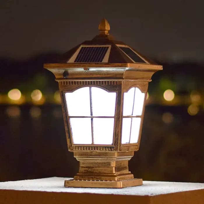 Lampe solaire de poteau, éclairage de jardin étanche, style européen, pour villa, cour, café, lampe murale extérieure pour poteau de porte