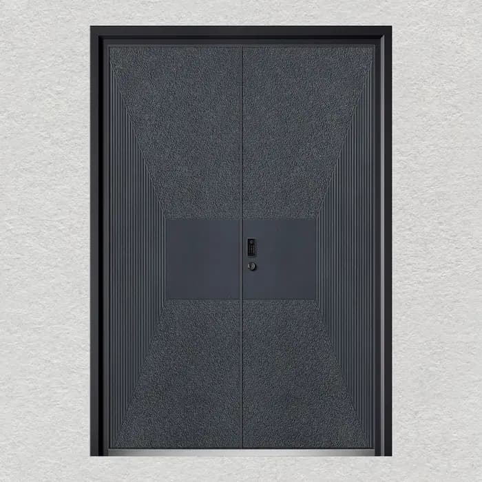 Porte d'entrée contemporaine personnalisée en aluminium et métal