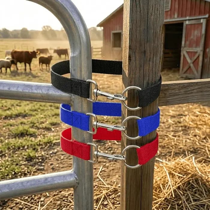 3 loquets simples pivotants à anneau pour chevaux, 50 cm, pour sécuriser les clôtures de chevaux, de bétail et de moutons, compatibles avec la plupart des portails.