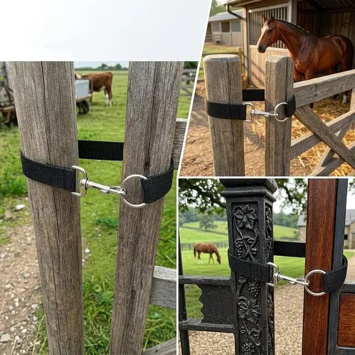 Loquet de porte de ferme long, loquet de portail de pâturage, conception simple avec boucle de corde, boucle unique pour un fermeture sécurisée sur clôture de champ