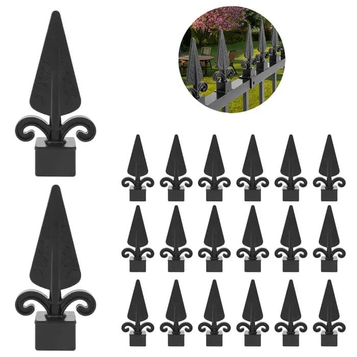 20 pièces de finitions décoratives en plastique pour poteaux de clôture, pour tubes carrés de 1 x 1 pouce / Jardin / Patios