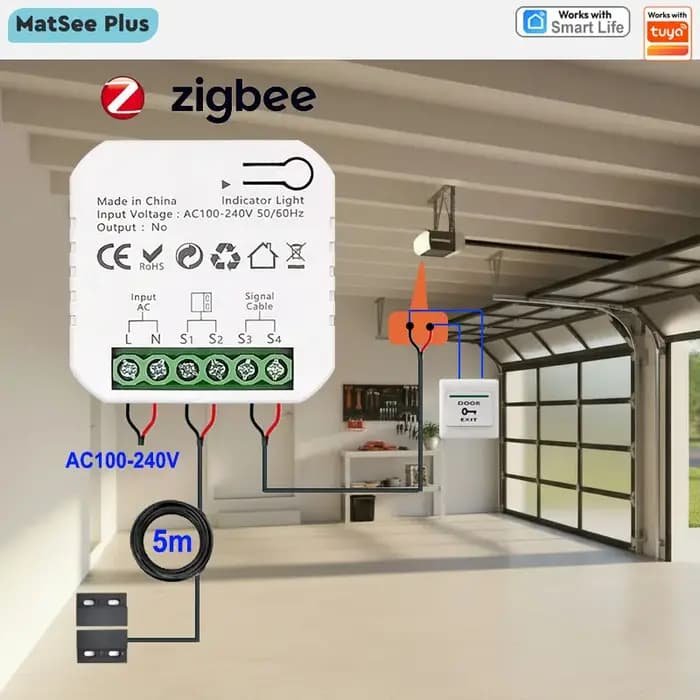 Porte de garage coulissante intelligente ZigBee, commande à distance par application, ouverture/ferm