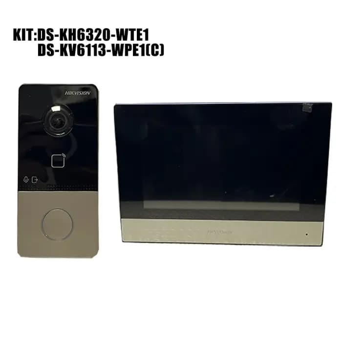 Kit d'interphone vidéo Hikvision DS-KIS603-P(C) avec sonnette POE