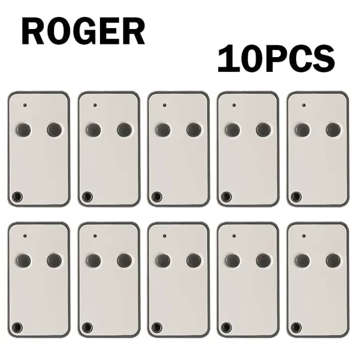 Lot de 10 télécommandes à code tournant 433 MHz pour portail/porte de garage ROGER E80 TX52R TX54R H
