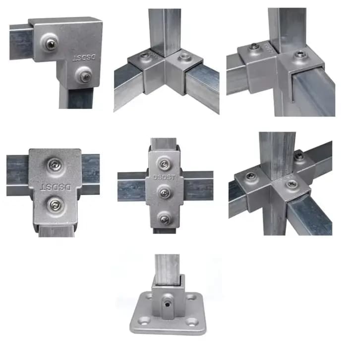 Connecteur carré en alliage d'aluminium 20x20mm