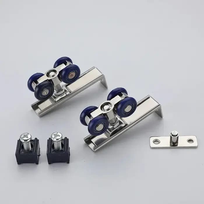 2 pièces/ensemble porte coulissante rouleau matériel portes coulissantes poulie 4 roues maison chamb