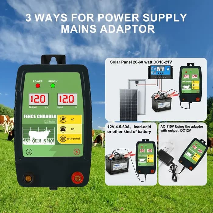 Chargeur électrificateur de clôture électronique 12KM
