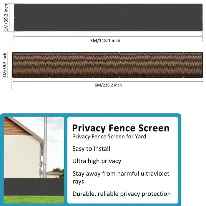 2/1 pièces 1 × 6 m/1x3 m balcon confidentialité clôture filet pare-soleil filets jardin cour