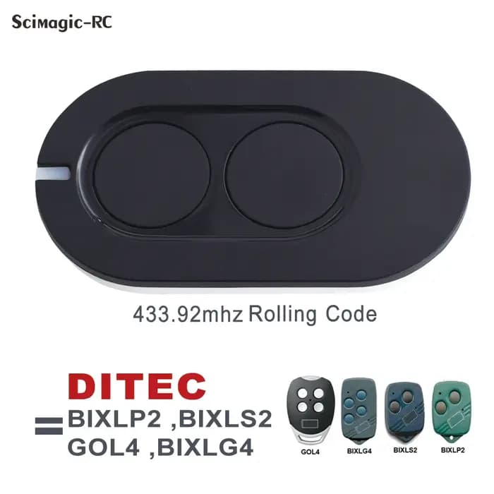 2 pièces télécommande DITEC entrematic ZEN2 ZEN2W BIXLG4 BIXLS2 ZEN4W ZEN4 433MHz Code roulant porte de Garage émetteur portatif