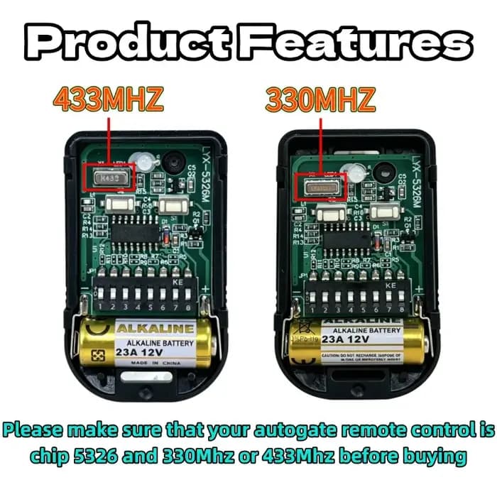Récepteur de porte de garage SMC5326P-3 SMC5326 avec 8 commutateurs DIP