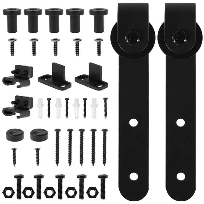 Mini Kits de quincaillerie pour porte de grange coulissante, Rail suspendu monté sur le dessus, Rail