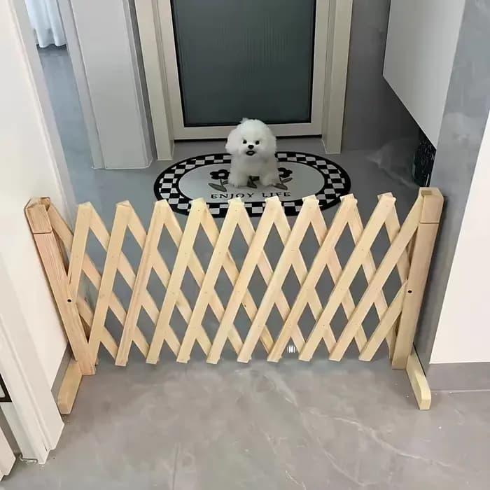 Barrière pliable extensible pour chien, enclos d'intérieur en bois, grille de sécurité pour chien, a