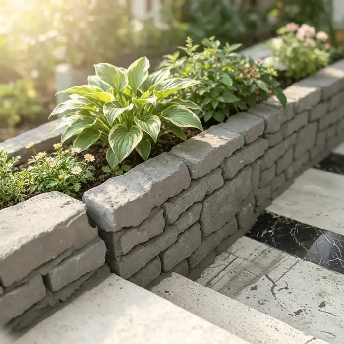 Moule en ciment pour clôture de parterre de fleurs en briques préfabriquées en béton imitation pierre et brique ancienne pour la rénovation des cours et des bandes vertes