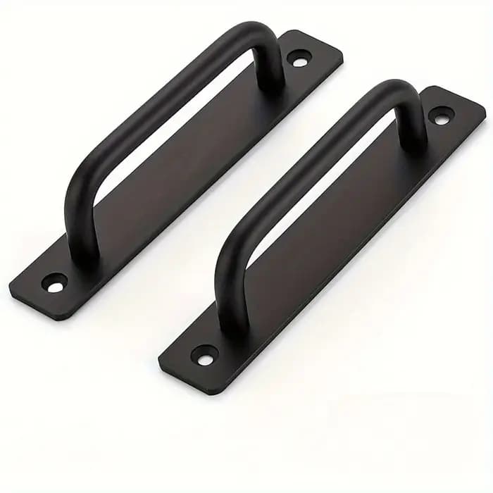 Poignée de Porte Coulissante en Alliage d'Aluminium avec Plaque, 2 Pièces