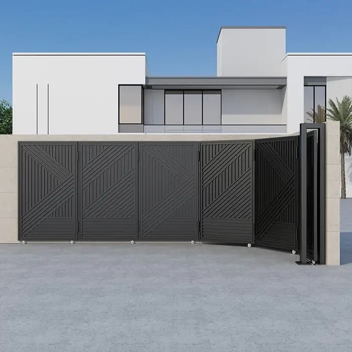 Porte de cour tournante électrique Simple en alliage d'aluminium, porte coulissante de villa en acie