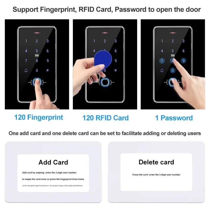 Kit de système de contrôle d'accès par empreinte digitale RFID