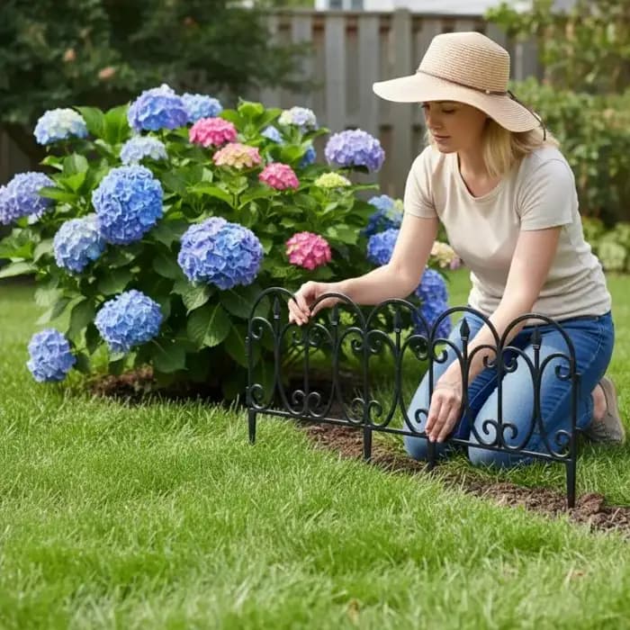 Nouvelle clôture décorative de jardin, barrière extérieure antirouille en fil métallique pour aménagement paysager, clôtures pliantes pour patio, barrière pour parterres de fleurs