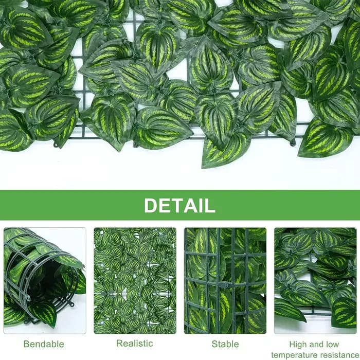 Panneaux de clôture à feuilles artificielles
