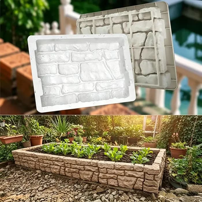 Moule en ciment pour clôture de parterre de fleurs en briques préfabriquées en béton imitation pierre et brique ancienne pour la rénovation des cours et des bandes vertes