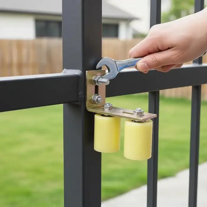 Rouleau de porte en nylon plat en acier | Roue de guidage pour portes coulissantes électriques et systèmes de rails