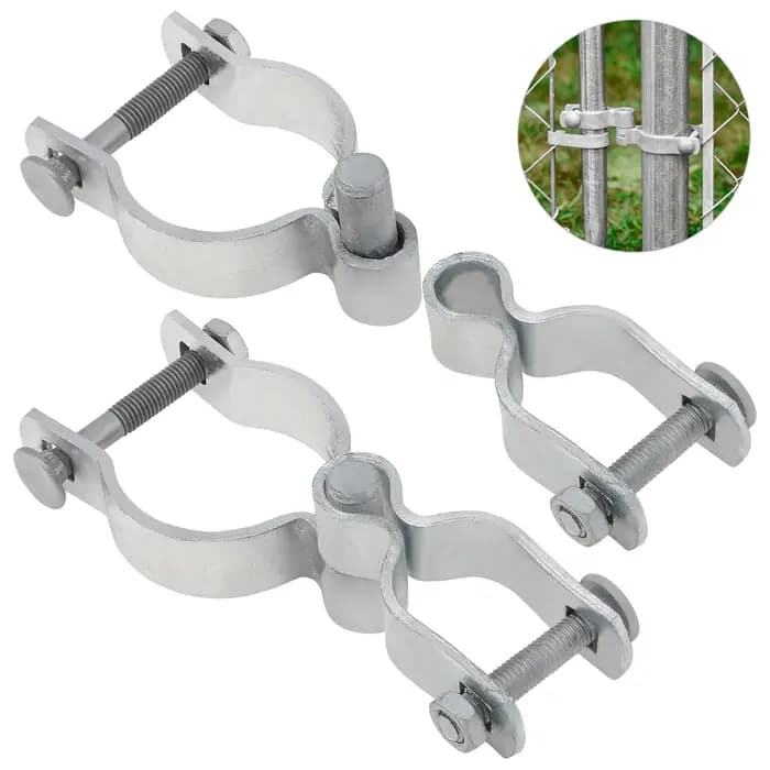2 charnières de portail robustes pour clôture à maillons