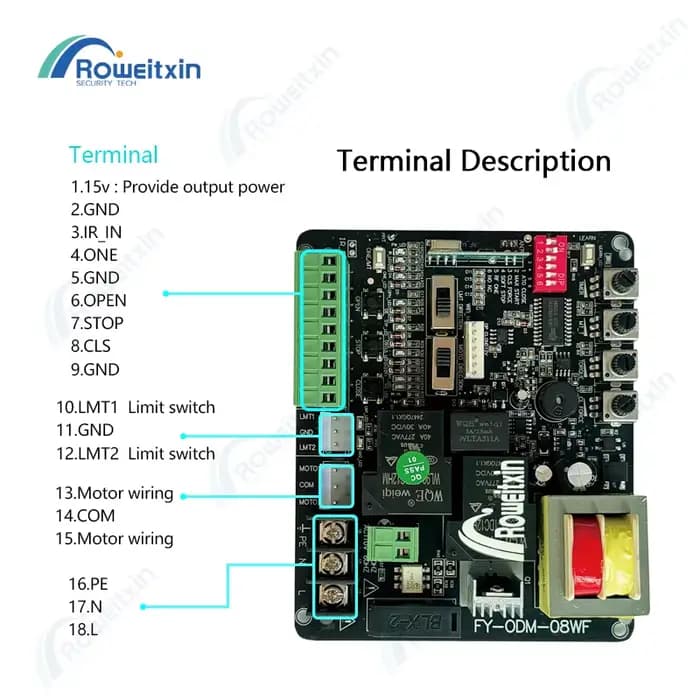 Tuya WiFi porte coulissante 220V PCB pas de fin de course NC est compatible avec universel peut arrêter lentement 