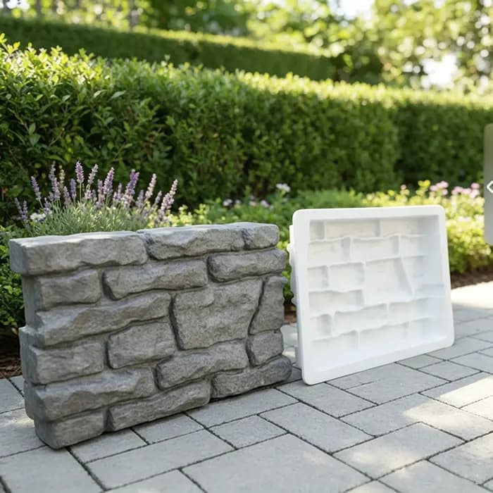 Moule en ciment pour clôture de parterre de fleurs en briques préfabriquées en béton imitation pierre et brique ancienne pour la rénovation des cours et des bandes vertes