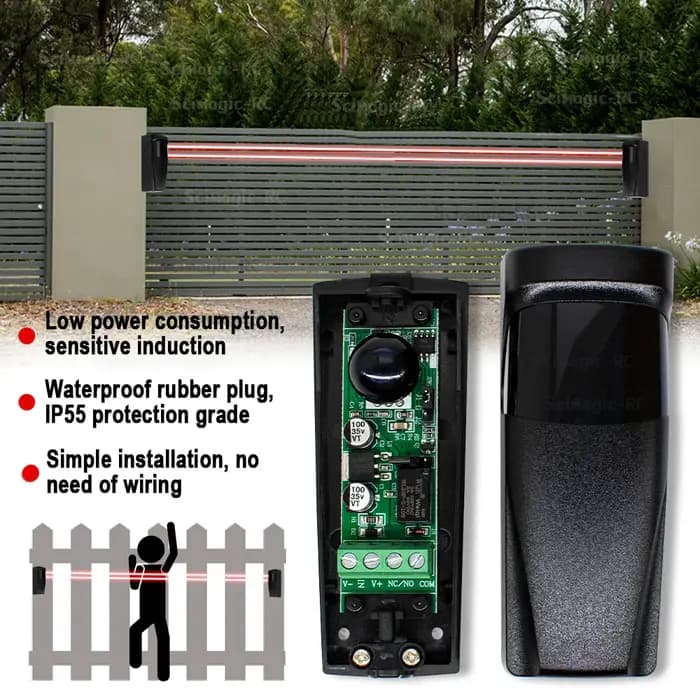 Capteur de faisceau de sécurité infrarouge Détecteur de cellule photoélectrique DC / AC 12 ~ 24V pour porte