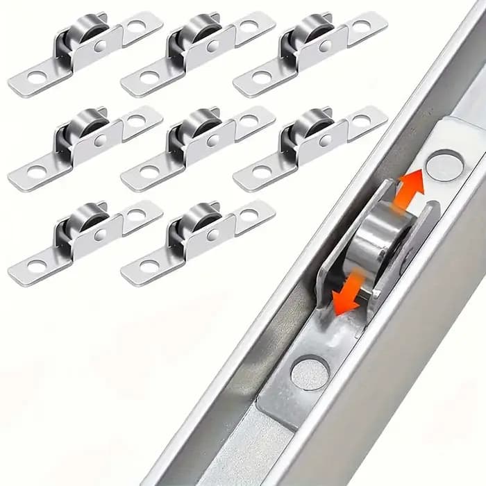 Roulettes de porte coulissante en métal durable, 6 pièces, pour armoire, grange, cuisine, salle de b