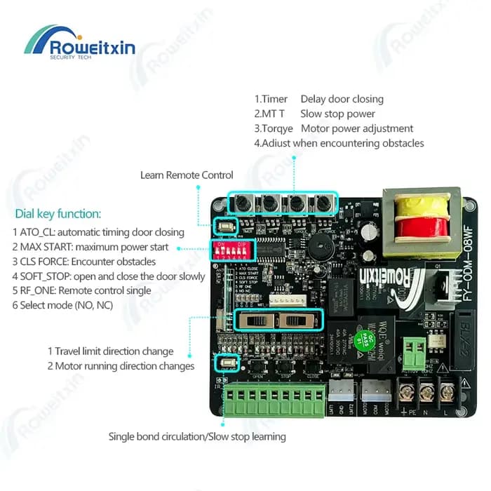 Tuya WiFi porte coulissante 220V PCB pas de fin de course NC est compatible avec universel peut arrêter lentement 
