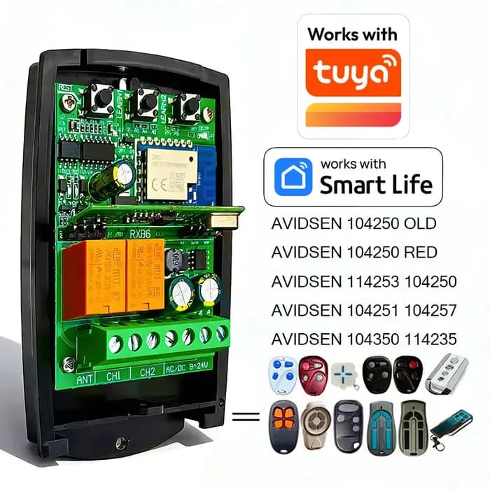 Travailler avec TUYA Récepteur AVIDSEN 114253 104250 104251 104257 104350 114235 104250 Télécommande de portail