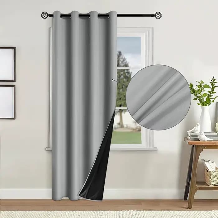 1 rideau occultant noir de 1m x 130cm/160cm/200cm/250cm de large