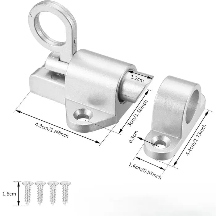 Loquet à ressort autobloquant 1-4 pièces en alliage d'aluminium