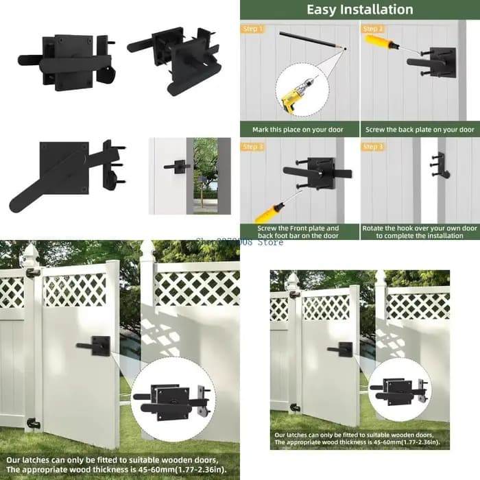 Verrouillage clôture pratique verrouillage porte à double latérale