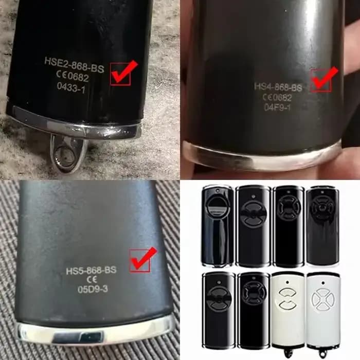 Télécommande de porte de garage / portail 868 MHz HSE4 HSE2 HSE1 HS5 HS4 HS1 868 BS HSE4-868-BS HSE2-868-BS HS5-868-BS HS4-868-BS