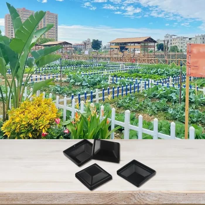 Capuchons de poteau de clôture en PP noir, 3-5/8 pouces, pour poteau en bois 4x4, protection contre les intempéries, accessoires de clôture de jardin, 4 pièces