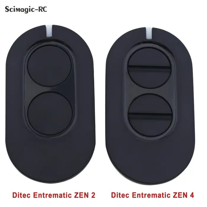 Télécommande de porte de garage Entrematic Zen 2 / Zen 4 noire à 2/4 boutons 433 MHz à code roulant compatible avec GOL4