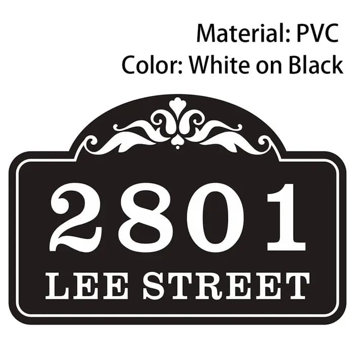 Plaque d'adresse personnalisée en PVC acrylique avec option réfléchissante, numéros de maison, panne