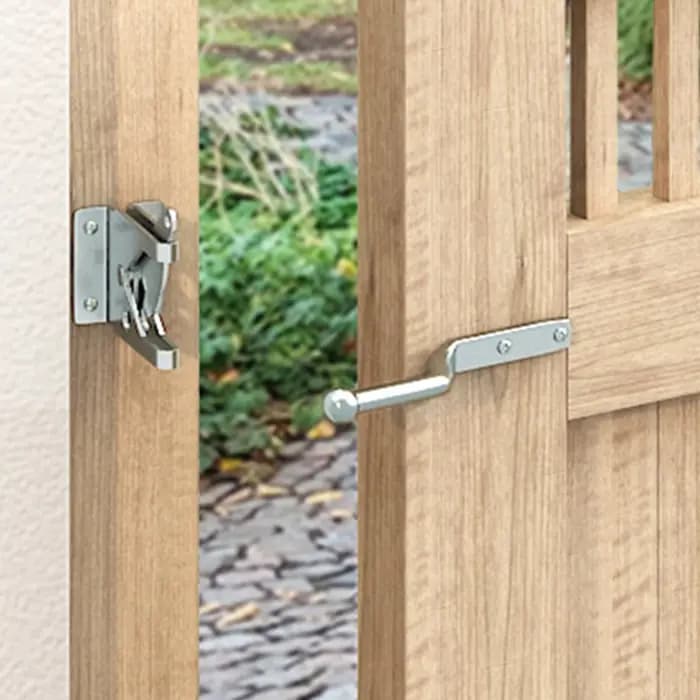 Charnière de porte de clôture galvanisée avec serrure à loquet pour serrure de clôture extérieure enduit de zinc résistante aux intempéries pour portails de jardin et clôtures