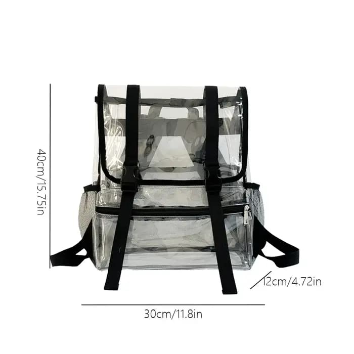 Sac à dos transparent en PVC transparent pour femme