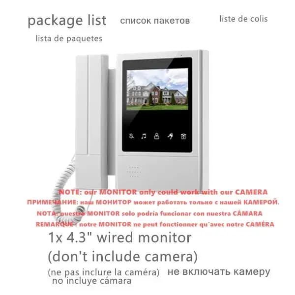 Système d'interphone vidéo d'entrée, sonnette pour maison et appartement avec caméra, kit de moniteu