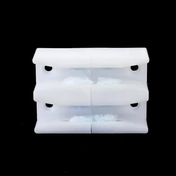 Guide de sol pour porte coulissante en verre en plastique, blanc, 67x46x23 mm