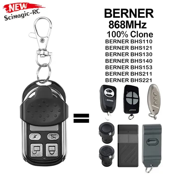 Clone BERNER 868mhz Télécommande BHS110 BHS121 BHS130 BHS153 BHS140 BHS221 BHS211 Berner 868 Porte d