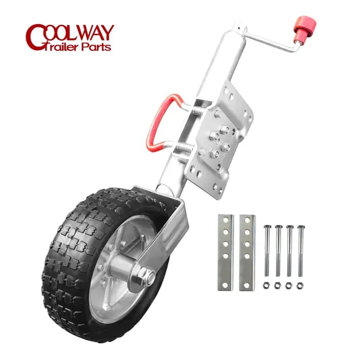 Roue Jockey de 10 pouces, roue pivotante en caoutchouc solide, capacité de 1000KG, caravane RV batea