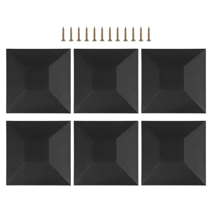Couvre-poteaux de clôture résistants aux intempéries, 3,5 x 3,5 pouces, finition noire givrée, const
